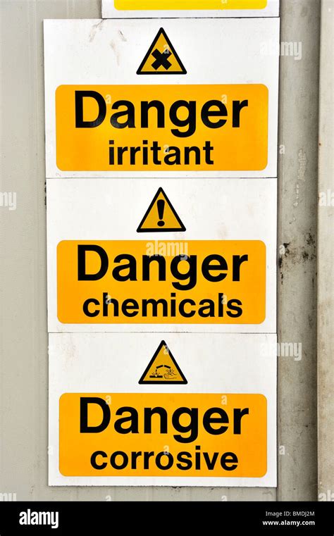 Danger Chemicals Corrosive Irritant Warning Sign Stock Photo Alamy