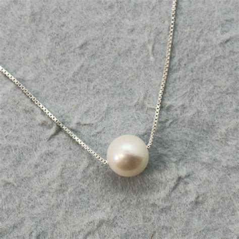Wholesale Sterling Silver Floating Freshwater Pearl Necklace 18jewelry Making Chains