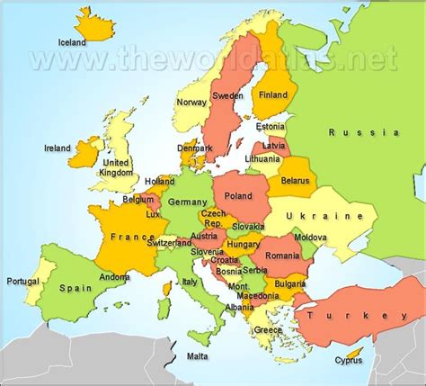 Map Of Europe With Countries Political Map Of Europe Amazing Things