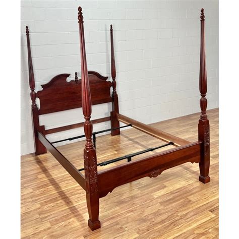 Kincaid Furniture General William Lenoir Cherry Queen Poster Bed Chairish