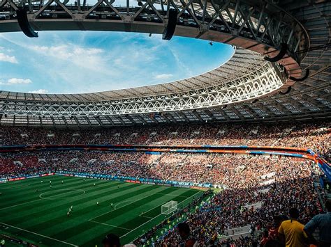 Hd Wallpaper Football Stadium Surrounded By People Under Cloudy Sky