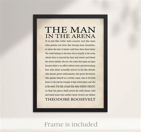 The Man In The Arena Framed Theodore Roosevelt Quote Etsy