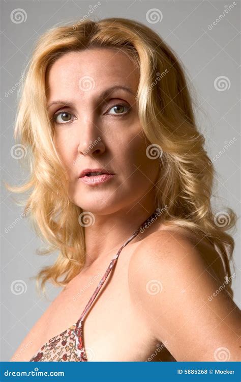 Portrait Of Mature Blond Woman Royalty Free Stock Photos Image