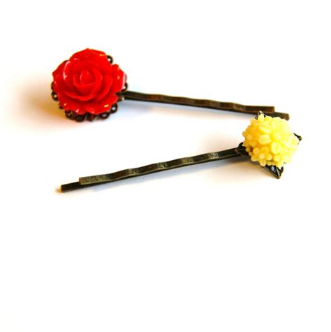 Vintage Inspired Flower Bobby Pins Set Of Two On Luulla