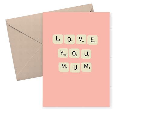 Love You Mum Birthday Or Mothers Day Card For Mum Blue Urban