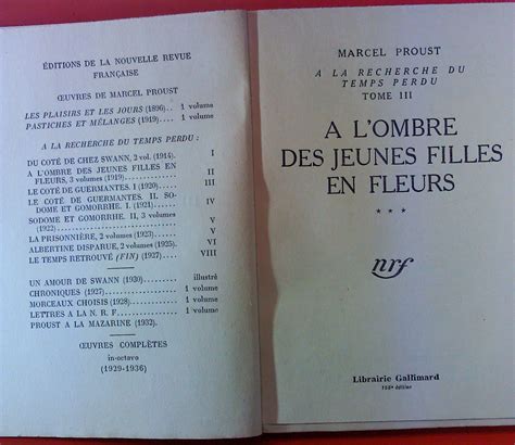 a l ombre des jeunes filles en fleurs by marcel proust very good 1939 biblion2