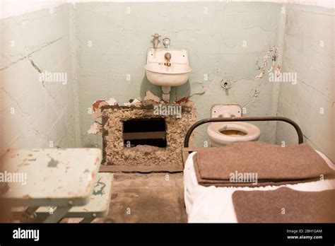 Alcatraz Island Penitentiary Prison Cells And Prison Interior Stock