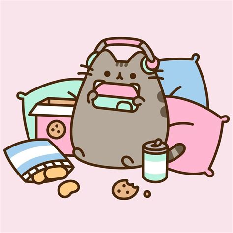 Cat Lover Aesthetic Pusheen Hanging Out Day Nintendo Switch Art