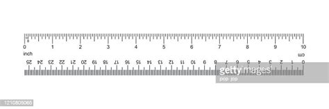 Ruler Inch And Metric Measuring Tools Vector 10 Inches 25 Cm High Res