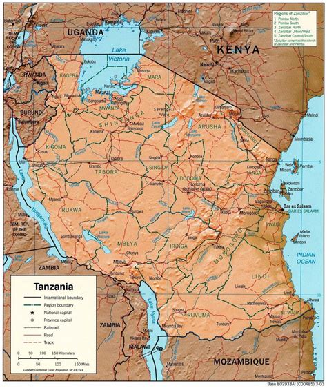 Map Of Historical Sites In Tanzania Map Of Tanzania Showing