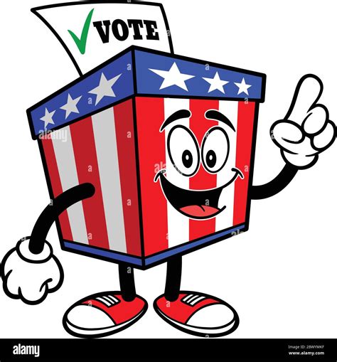 Ballot Box Mascot Talking A Cartoon Illustration Of A Ballot Box