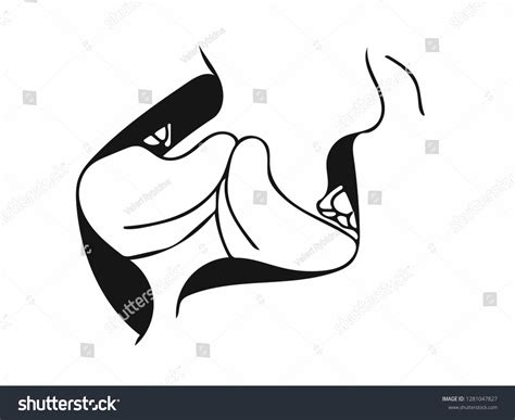 french kiss vector stock vector royalty free 1281047827 shutterstock