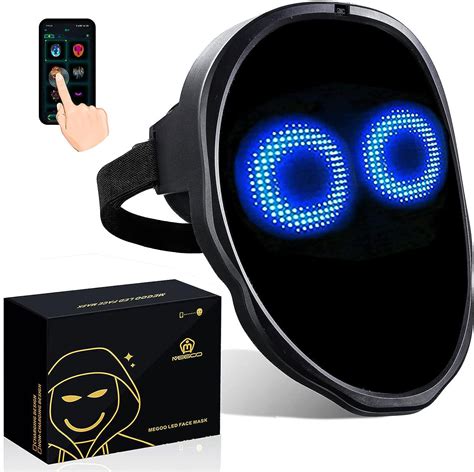 Megoo Led Mask With App Bluetooth Programmable Customizedfor Costume Masquerade Rave Cosplay