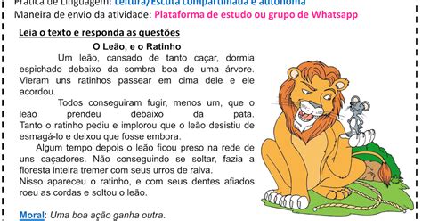 Atividade Fabulas 3 Ano