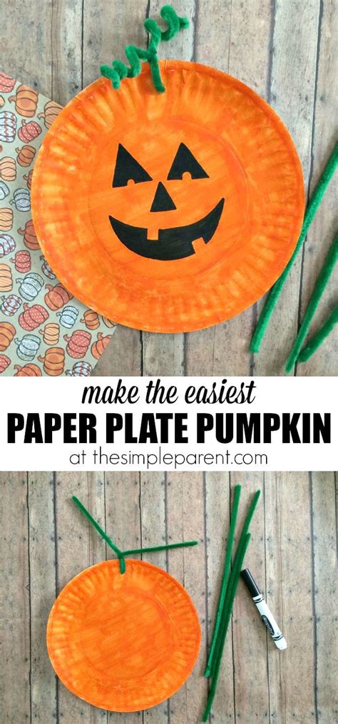 Halloween arts and crafts decorations. Easiest Paper Plate Pumpkin Craft! • The Simple Parent