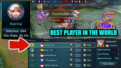 So, let me know if you have some ideas. Mobile Legends: BEST PLAYER IN THE WORLD KARINA GAMEPLAY ...