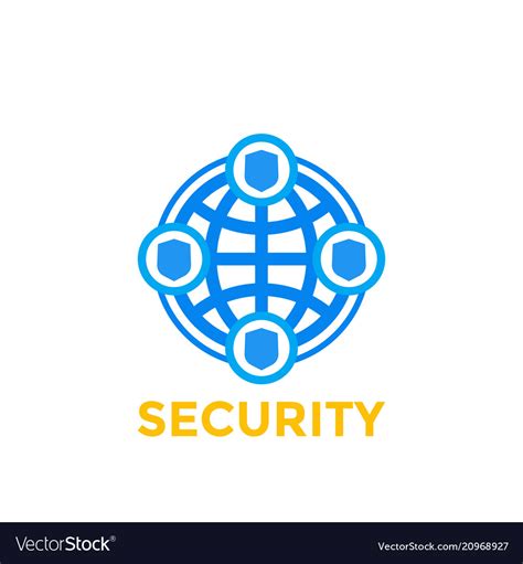Cybersecurity Icon Logo Element On White Vector Image