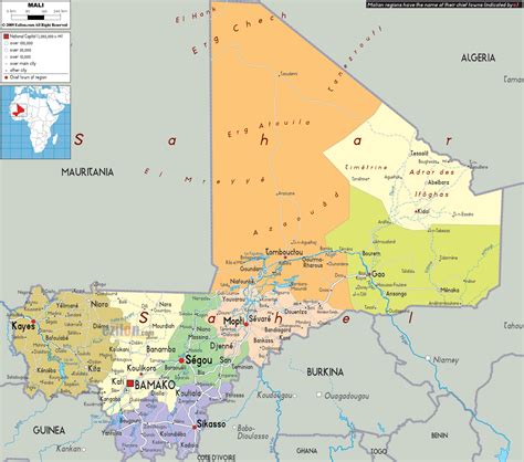 Map Of Mali Travelsmapscom