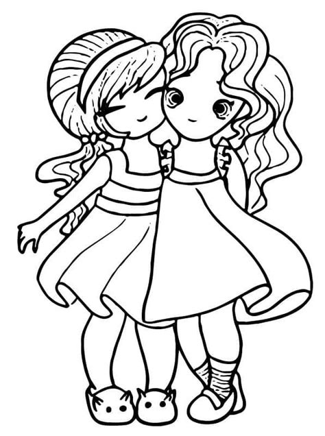 Desenhos De Melhores Amigas Para Colorir E Imprimir Colorironline Com