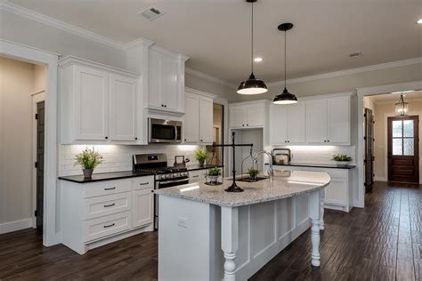 Open Concept White Kitchen Inspiration With Large Island White