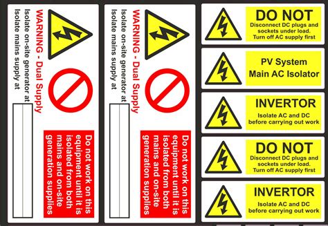 23 Pv Solar Safety Electrical Warning Labels Acdc Danger High Voltage