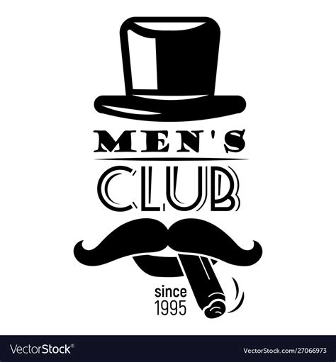 Men Club Logo Simple Style Royalty Free Vector Image