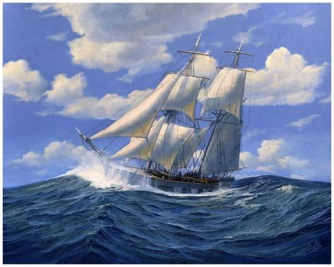 Painting Of A Sailing Ship In The Ocean