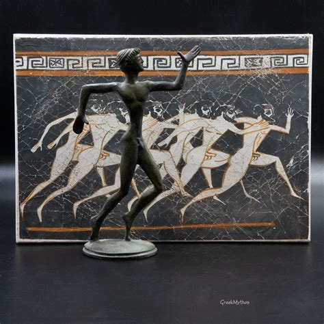 Greek Runners Athletes Painting Ancient Greece Olympic Games Nude Running Men Art Decor Museum