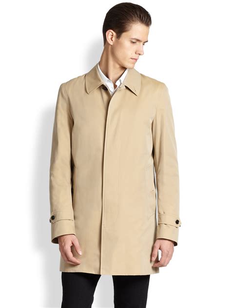 Lyst Burberry Roeford Cotton Car Coat In Natural For Men