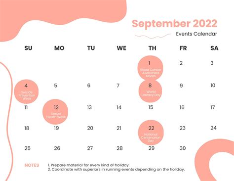 September 2022 Calendar Printable With Holidays