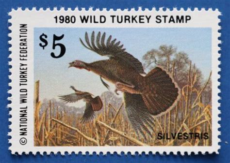 u s nwtf05 1980 national wild turkey federation wild turkey stamp ebay