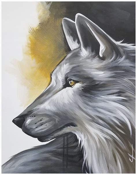 Abstract Wolf Painting Wolves Painting Acrylic Easy Canvas Painting