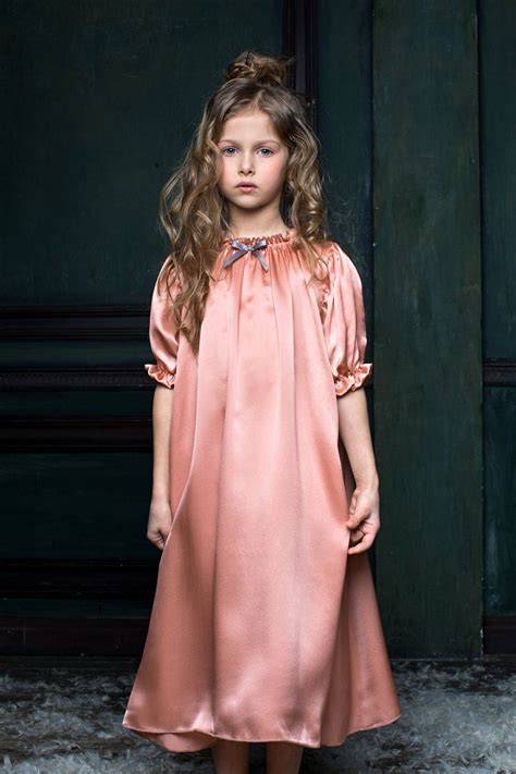 Antonia Girls Silk Nightdress Night Dress Kids Dress Patterns