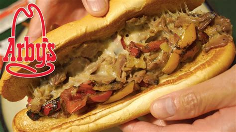 Arbys Classic Prime Rib Philly Cheesesteak Sandwich 4k Asmr Youtube