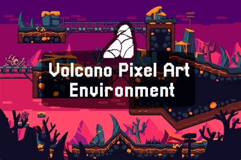 Volcano Pixel Art Environment Assets Pack Pixel Art