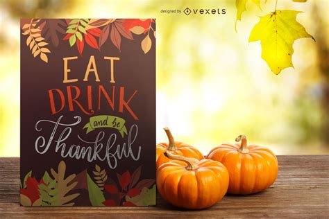 Eat Drink Be Thankful Banner - Vector Download
