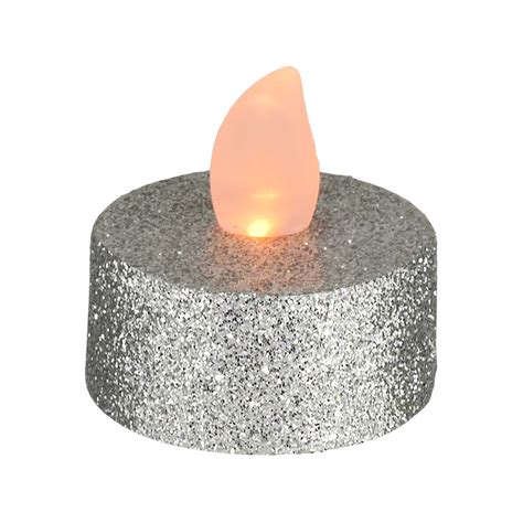 Click 6 Pack Battery Operated Led Silver Glitter Tealights Bunnings