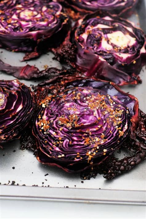 Roasted Red Cabbage Steaks In Oven Recipe For Red Cabbage