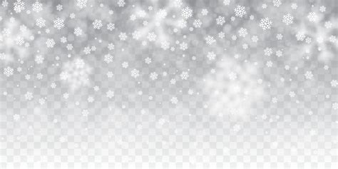 Christmas Snow Falling Snowflakes On Dark Background Snowfall Vector