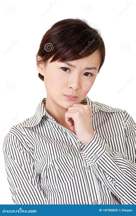 Worried Business Woman Stock Photo Image Of Chinese 18700820