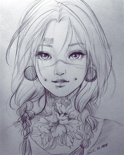 Pencil Drawing Beautiful Anime Girl