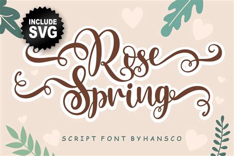 Rose Spring Curly Font Fancy Font Script Cursive Font Etsy Uk