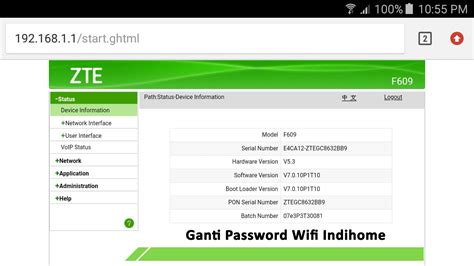 Cara ganti password wifi indihome modem zte di hp. Cara Ganti Password Wifi Indihome