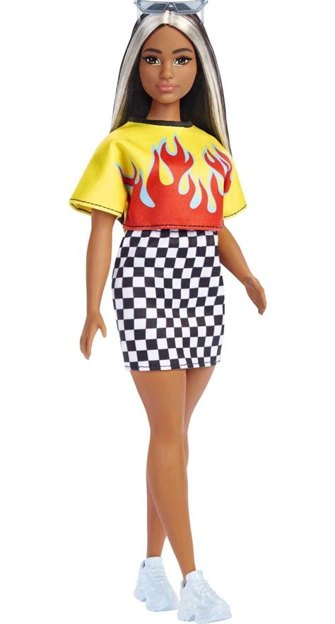 Buy Barbie Fashionistas Doll Curvy Long Highlighted Hair Flame Crop