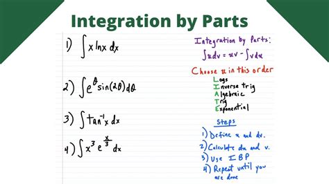 Integration By Parts 4 Examples Calculus Youtube