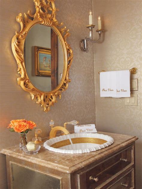 French Inspired Gold Bathroom Interiors By Color