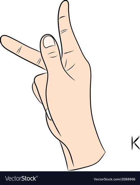 Sign Language And Alphabetthe Letter K Royalty Free Vector