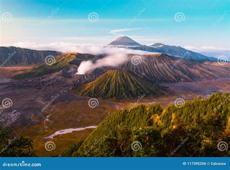 Bromo Volcano Is Active Valcano In Sunset Time Stock Photo Image Of