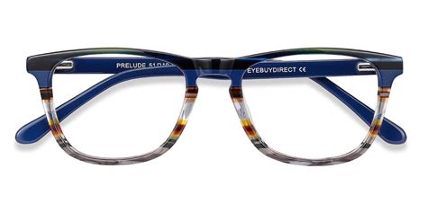 Blue Striped Rectangle Eyeglasses Available In Variety Of Colors To Match Any Outfit These