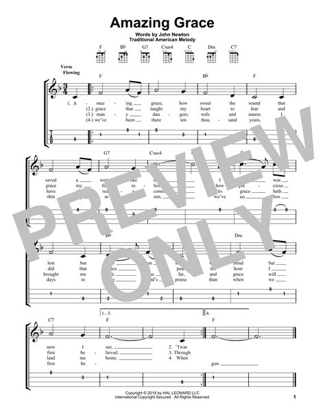Amazing Grace By Traditional American Melody Easy Ukulele With Tab